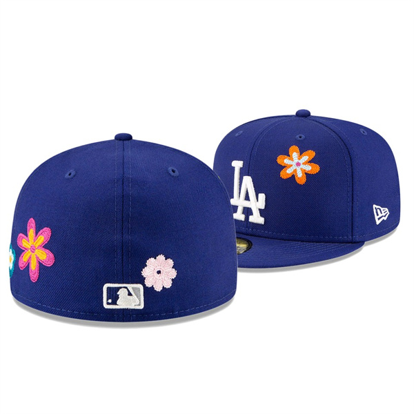 Los Angeles Dodgers Chain Stitch Floral Royal 59FITY Fitted Hat