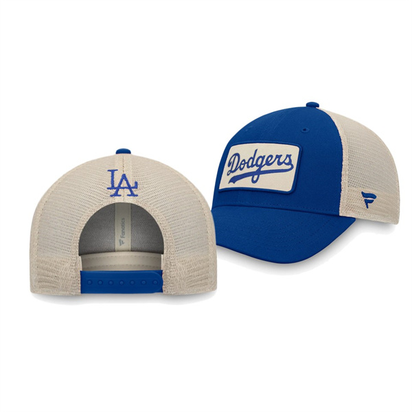 Los Angeles Dodgers Natural True Royal Classic Trucker Snapback Hat