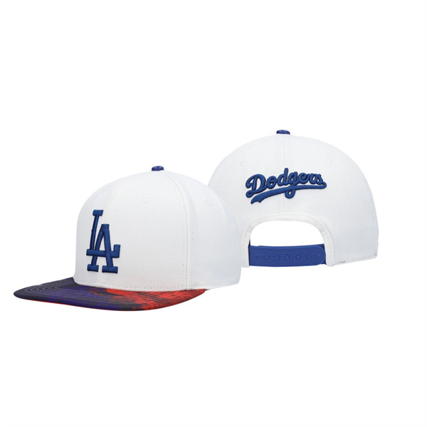 Los Angeles Dodgers Dip-Dye White Snapback Pro Standard Hat
