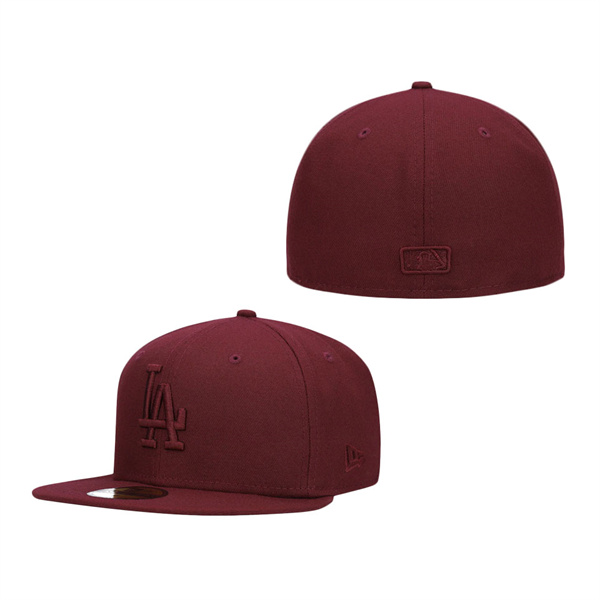 Los Angeles Dodgers New Era Oxblood Tonal 59FIFTY Fitted Hat Maroon