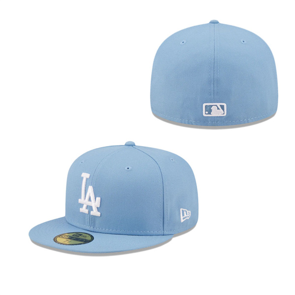 Los Angeles Dodgers Sky Blue Logo White 59FIFTY Fitted Hat