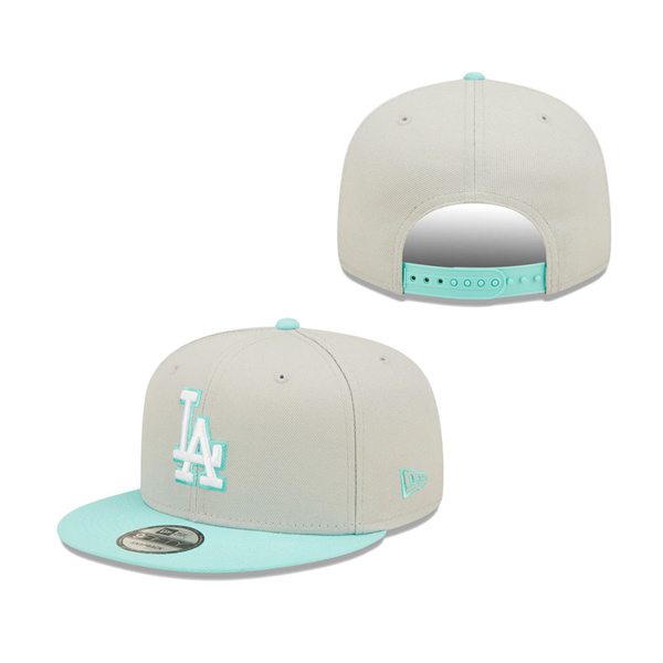 Los Angeles Dodgers New Era Spring Two-Tone 9FIFTY Snapback Hat Gray Turquoise