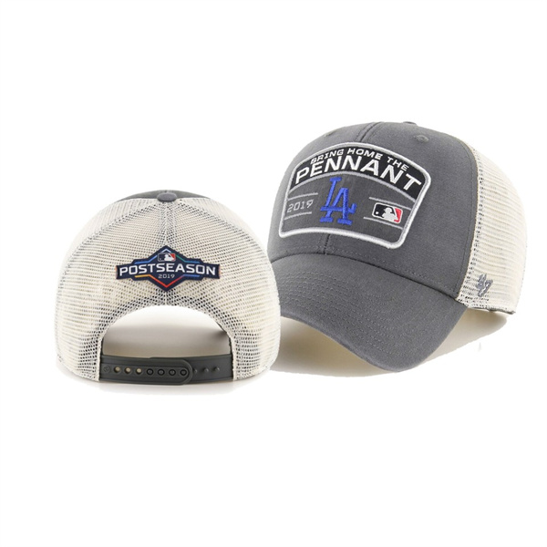 Men's Dodgers 2019 Postseason Charcoal Flagship MVP Adjustable Trucker Hat