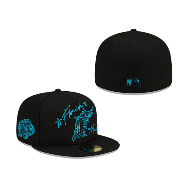Florida Marlins Cursive 59FIFTY Fitted Hat
