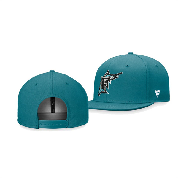 Miami Marlins Cooperstown Collection Aqua Core Snapback Hat