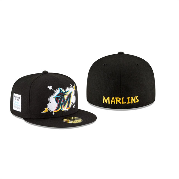 Men's Miami Marlins Cloud Black 59FIFTY Fitted Hat