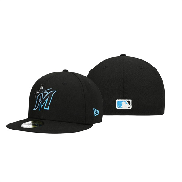 Miami Marlins Color Dupe Black 59FIFTY Fitted Hat