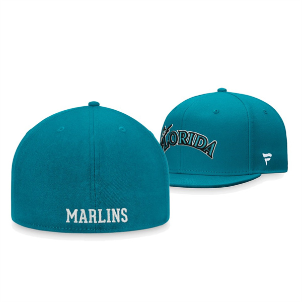 Miami Marlins Cooperstown Collection Teal Fitted Hat