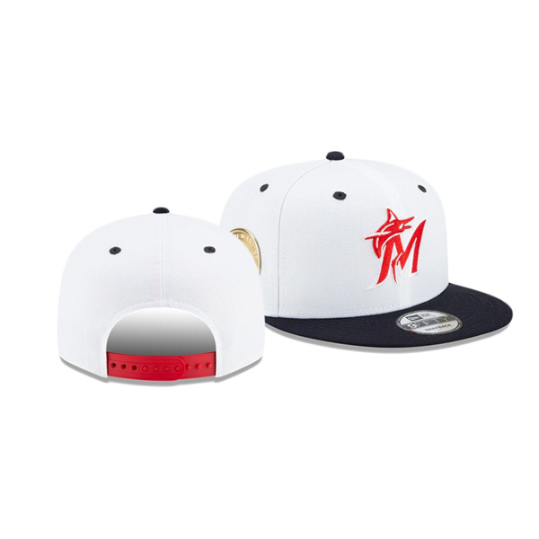 Miami Marlins Americana White 9FIFTY Snapback Hat