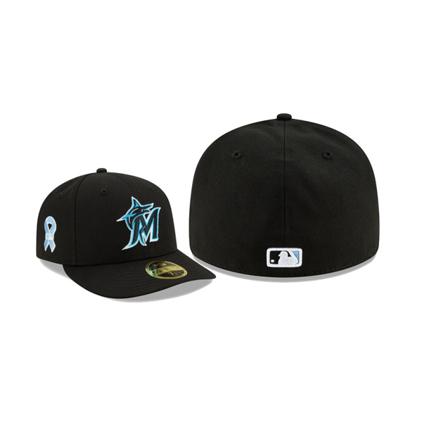 Men's Miami Marlins 2021 Father's Day Black On-Field Low Profile 59FIFTY Fitted Hat