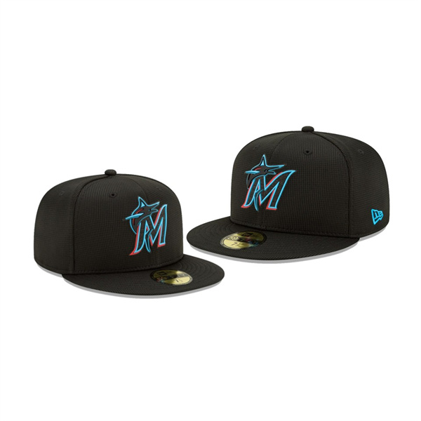 Men's Marlins Clubhouse Black 59FIFTY Fitted Hat