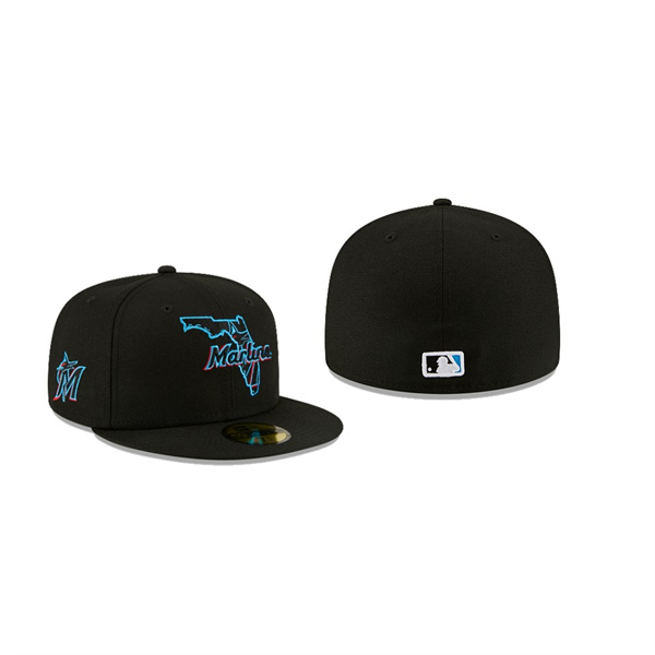 Men's Miami Marlins Local Black 59FIFTY Fitted Hat