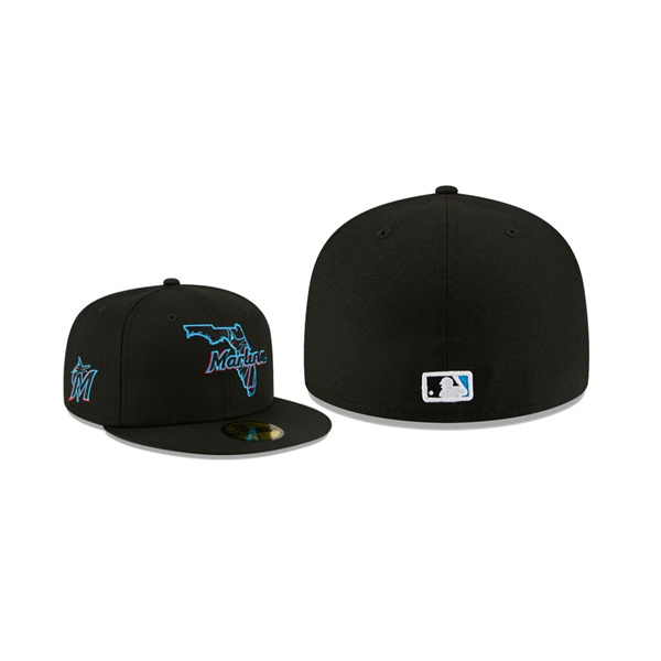 Men's Miami Marlins Local II Black 59FIFTY Fitted Hat