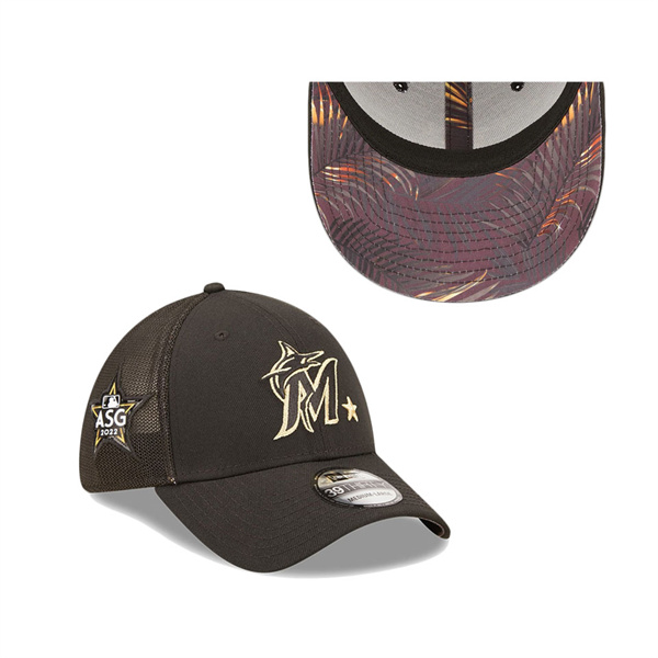 Miami Marlins Black 2022 MLB All-Star Game 39THIRTY Flex Hat