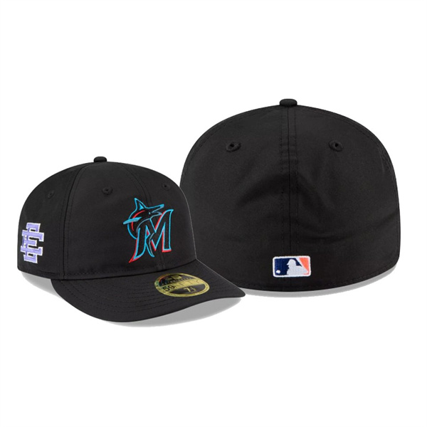 Men's Miami Marlins Eric Emanuel Black Retro Crown 59FIFTY Fitted Hat
