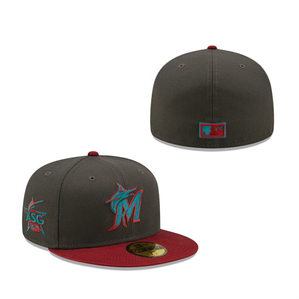 Miami Marlins New Era 2017 MLB All-Star Game Titlewave 59FIFTY Fitted Hat - Graphite Cardinal