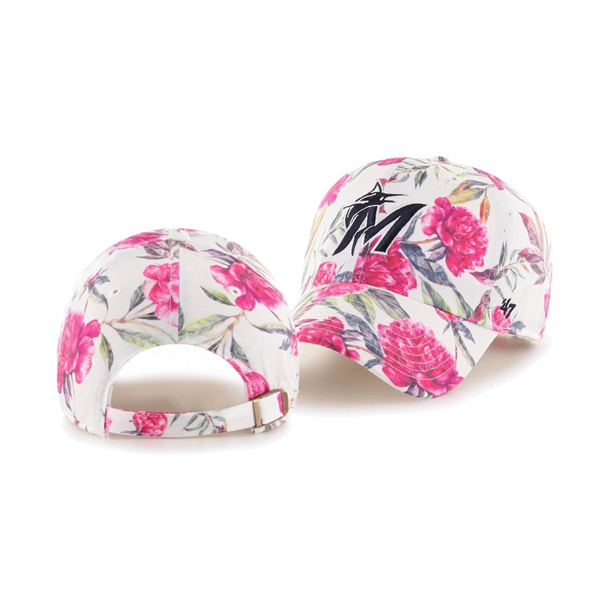 Women's Miami Marlins Peony White Clean Up Hat