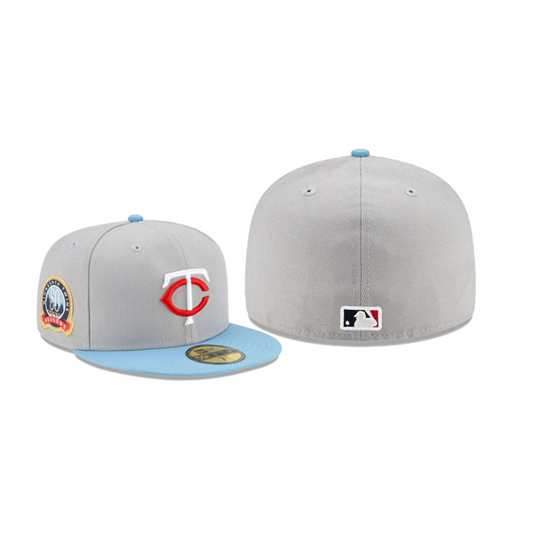 Men's Minnesota Twins 60th Anniversary Patch Gray 59FIFTY Fitted Hat