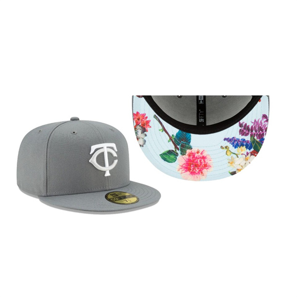 Men's Minnesota Twins Floral Undervisor Gray 59FIFTY Fitted Hat