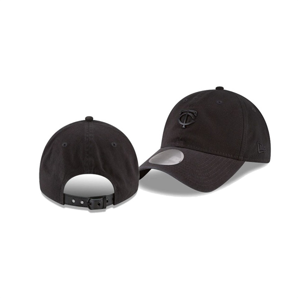 Men's Minnesota Twins Blackout Collection Black 9TWENTY Adjustable Hat