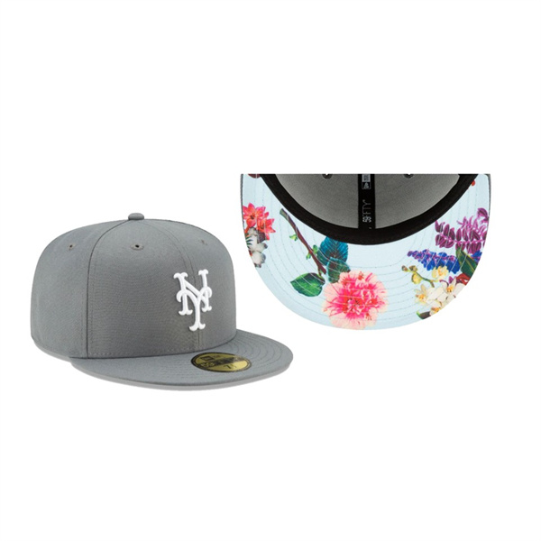 Men's New York Mets Floral Undervisor Gray 59FIFTY Fitted Hat