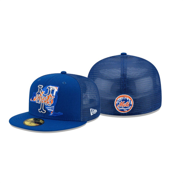 Men's New York Mets State Fill Royal Meshback 59FIFTY Fitted Hat