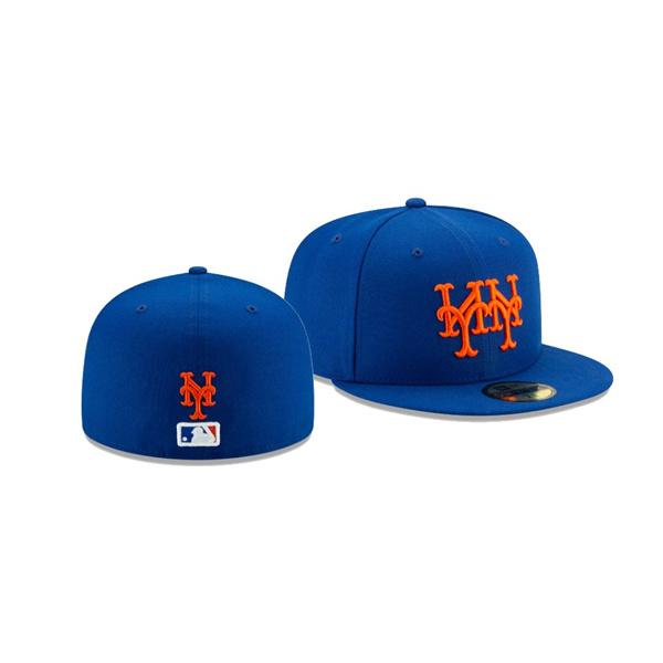 Men's Mets Team Disturbance Mirrored Royal 59FIFTY Fitted New Era Hat