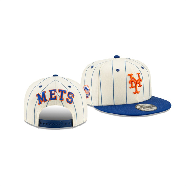 Men's New York Mets Pinstripe White 9FIFTY Snapback Hat