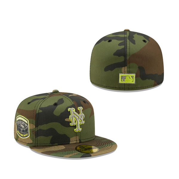 New York Mets New Era Cooperstown Collection 1986 World Series Woodland Reflective Undervisor 59FIFTY Fitted Hat Camo