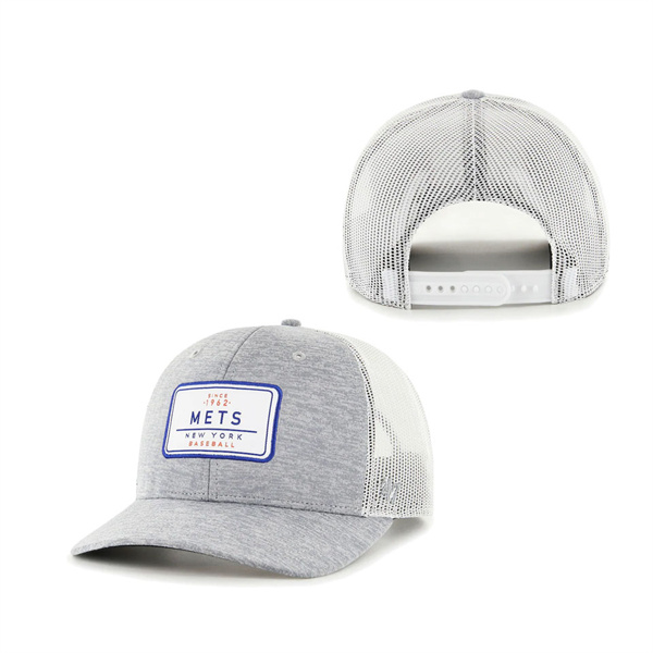 Men's New York Mets '47 Heathered Gray White Harrington Trucker Snapback Hat