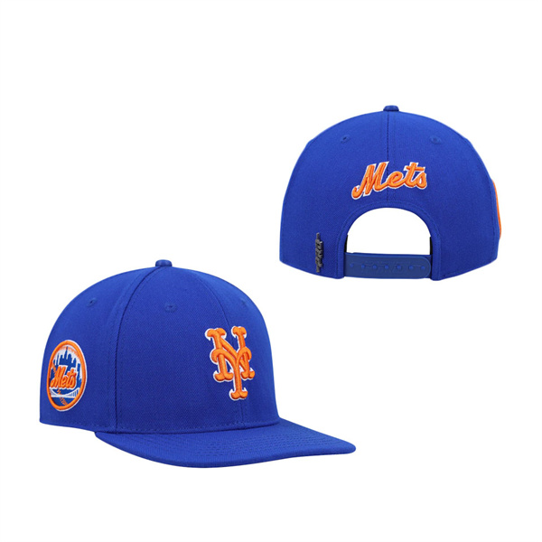 Men's New York Mets Pro Standard Royal Stacked Logo Snapback Hat