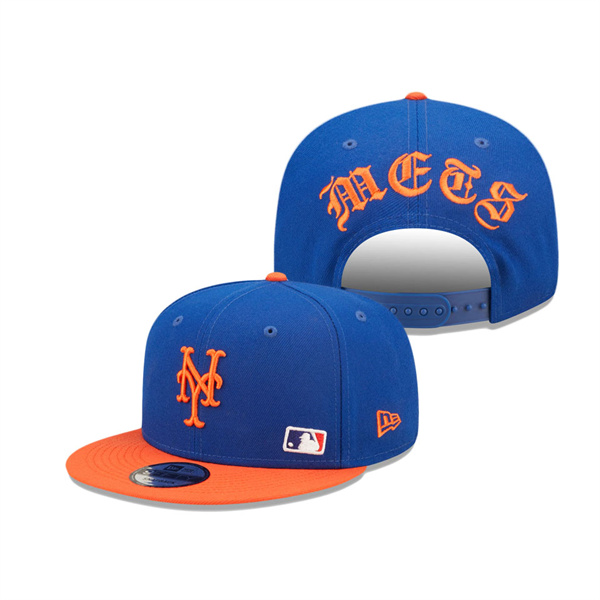 New York Mets Royal Blackletter Arch 9FIFTY Snapback Hat