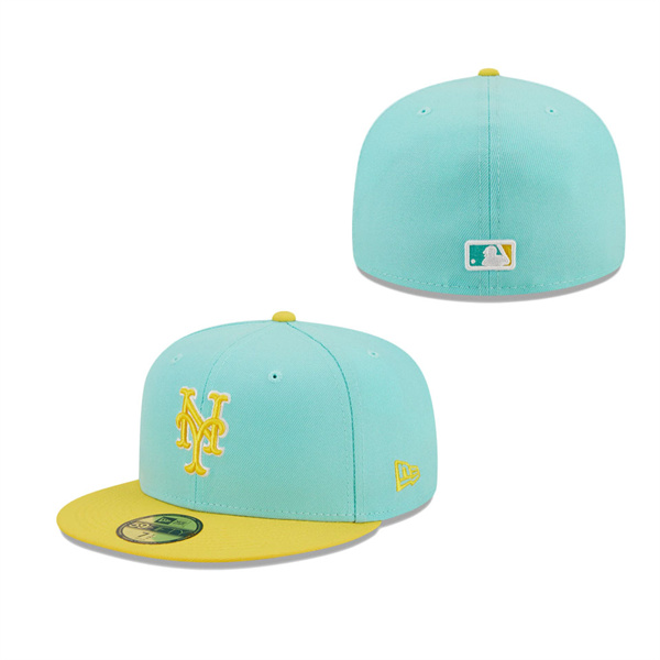 Men's New York Mets New Era Turquoise Yellow Spring Color Pack Two-Tone 59FIFTY Fitted Hat