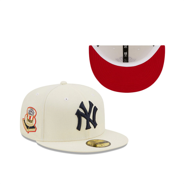 New York Yankees 1956 World Series Chrome Alternate Undervisor 59FIFTY Fitted Cap Cream