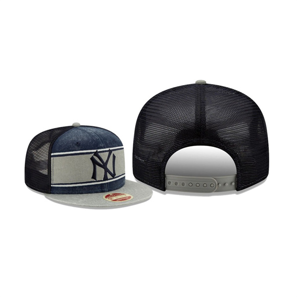 Men's New York Yankees Heritage Band Navy Trucker 9FIFTY Snapback Hat