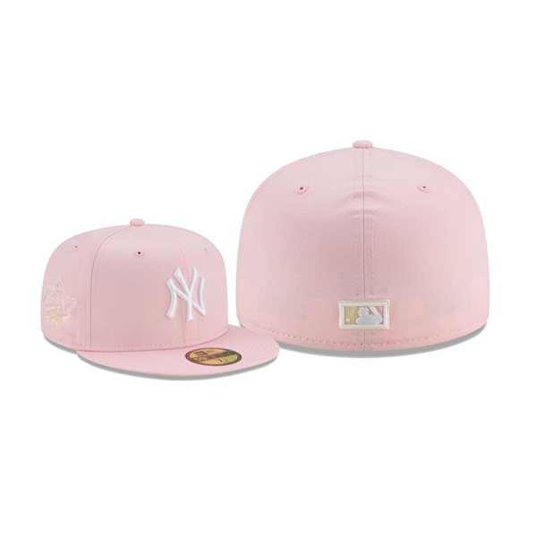 Men's New York Yankees Light Yellow Under Visor Pink 59FIFTY Fitted Hat