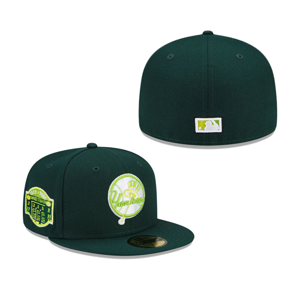 New York Yankees New Era 2008 Yankee Stadium Final Season Color Fam Lime Undervisor 59FIFTY Fitted Hat Green