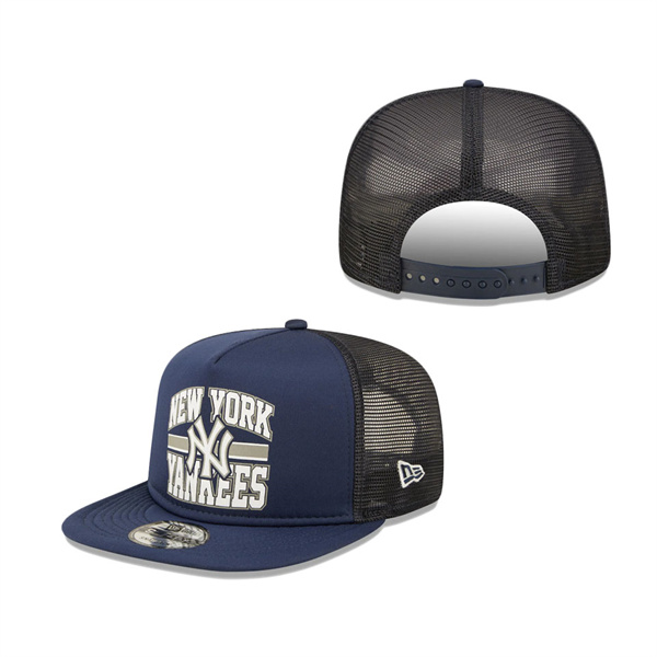 New York Yankees New Era Logo 9FIFTY Trucker Snapback Hat Navy