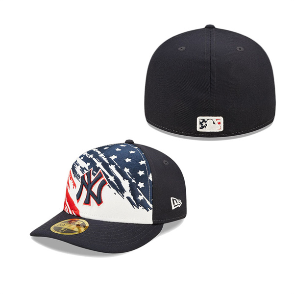 New York Yankees Navy 2022 4th Of July Stars Stripes Low Profile 59FIFTY Fitted Hat