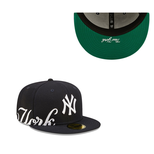 New York Yankees Navy Sidesplit Fitted Hat