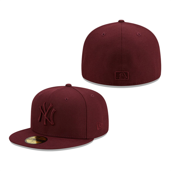 New York Yankees New Era Oxblood Tonal 59FIFTY Fitted Hat Maroon
