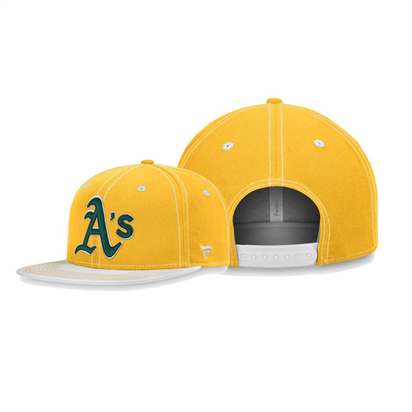 Oakland Athletics Sport Resort Gold White Snapback Hat