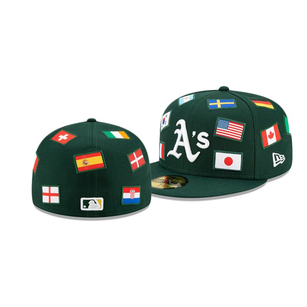 Oakland Athletics All Over Flag Green 59FIFTY Fitted Hat