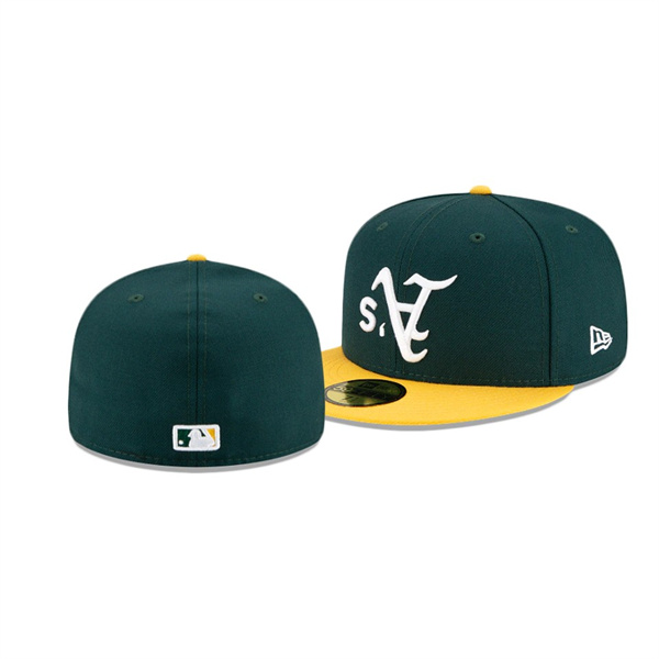Oakland Athletics Upside Down Green 59FIFTY Fitted Hat