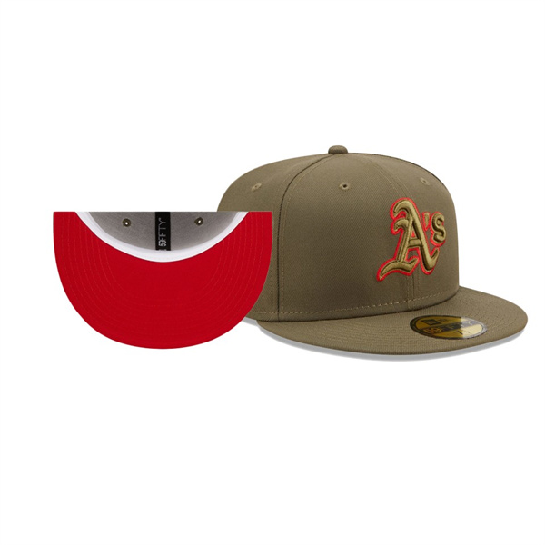 Oakland Athletics 40th Anniversary Olive Scarlet Undervisor 59FIFTY Hat