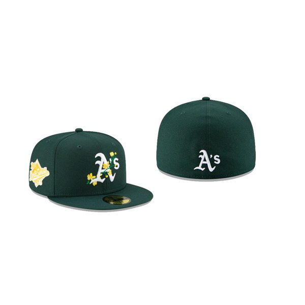 Men's Oakland Athletics Side Patch Bloom Green 59FIFTY Fitted Hat