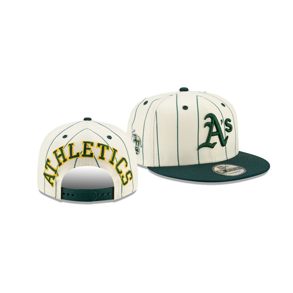 Men's Oakland Athletics Pinstripe White 9FIFTY Snapback Hat