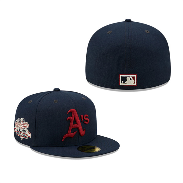 Oakland Athletics New Era Cooperstown Collection 1989 World Series Patch 59FIFTY Fitted Hat Navy