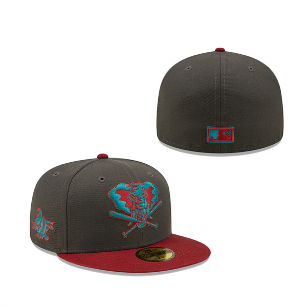 Oakland Athletics New Era Cooperstown Collection 30th Anniversary Titlewave 59FIFTY Fitted Hat Graphite Cardinal