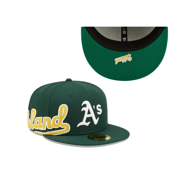 Oakland Athletics Green Sidesplit 59FIFTY Fitted Hat
